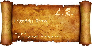 Légrády Rita névjegykártya